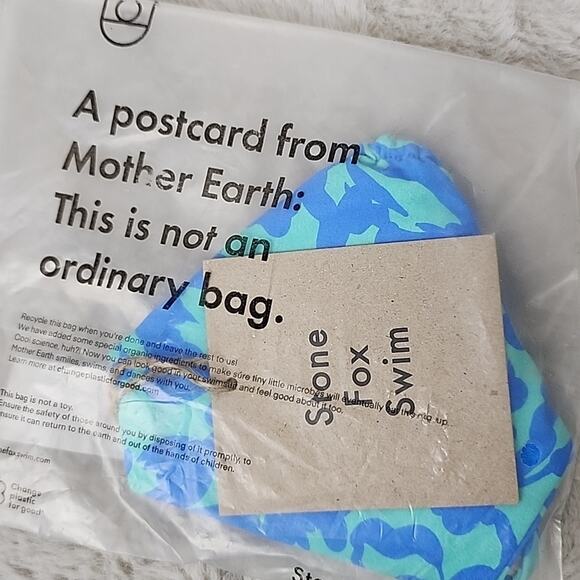 NEW Stone Fox Swim River String Bikini Swim Bottom in Ocean Bloom - Picture 12 of 13